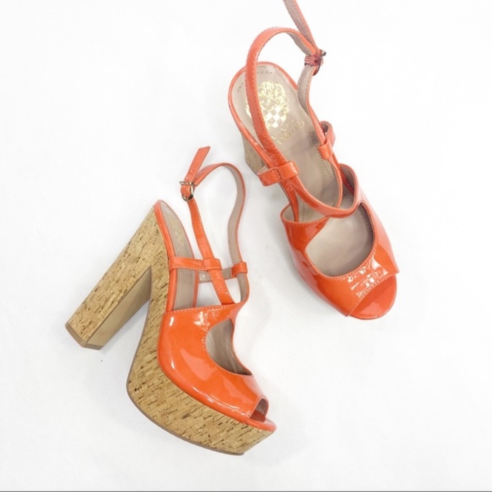 VINCE CAMUTO Orange Platform Heels 8